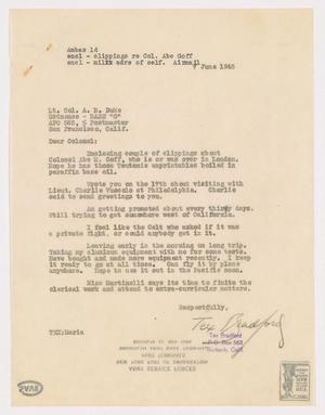 [Letter from Alex Bradford to A. B. Duke, June 7, 1945]