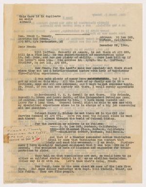 [Letter from Alex Bradford to Frank Tweedy, December 26, 1944]
