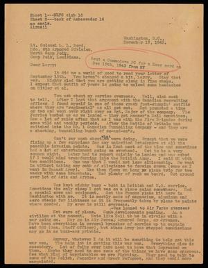 [Letter from Alex Bradford to Lawrence L. Boyd - November 7, 1943]