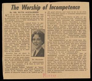 [Clipping: The Worship of Incompetence]