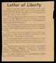 Thumbnail image of item number 1 in: '[Clipping: Letter of Liberty]'.