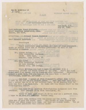 [Letter from Alex Bradford to Ransom Reynolds, May 16, 1945]