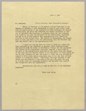 [Letter from I. H. Kempner to Felix McGivney, July 7, 1949]