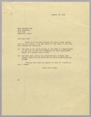 [Letter from Isaac H. Kempner to Mildred Oser, October 18, 1949]