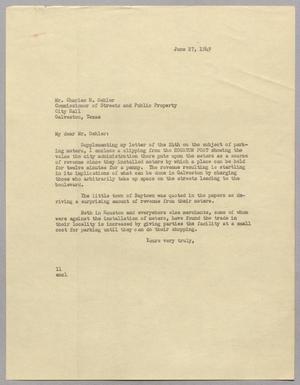 [Letter from Isaac H. Kempner to Charles H. Oehler, June 27, 1949]
