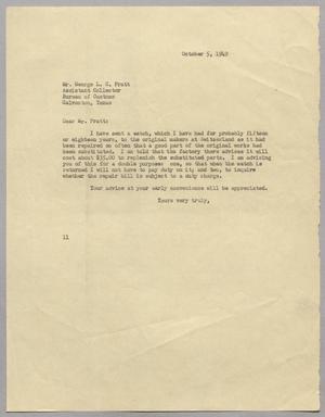 [Letter from I. H. Kempner to Mr. George L. C. Pratt, October 5, 1949]