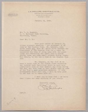 [Letter from J. A. Phillips to I. H. Kempner, January 12, 1949]