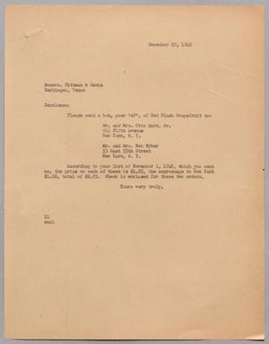 [Letter from I. H. Kempner to Pittman and Davis, December 29, 1948]