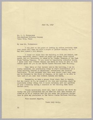 [Letter from I. H. Kempner to Mr. J. B. Richardson, June 22, 1949]