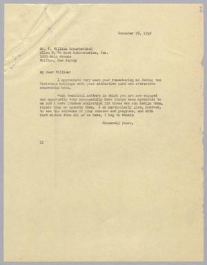[Letter from Isaac H. Kempner to F. William Scharpwinkel, December 28, 1949]
