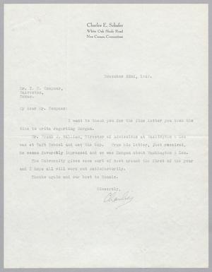 [Letter from Charles E. Schafer to Mr. I. H. Kempner, November 22, 1949]