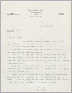 [Letter from Charles E. Schafer to Mr. I. H. Kempner, November 9, 1949]