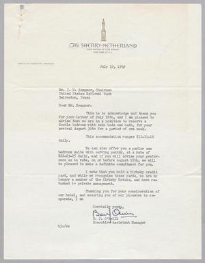 [Letter from B. J. O'Neill to Isaac H. Kempner, July 19, 1949]