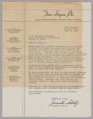 Primary view of object titled '[Letter from Juanita Schiltz to I. H. Kempner, June 16, 1949]'.