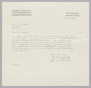 [Letter from Jacob F. Schultz to I. H. Kempner, June 7, 1949]