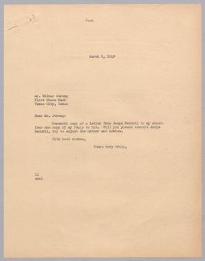 [Letter from I. H. Kempner to Wilbur Strong, March 8, 1949]