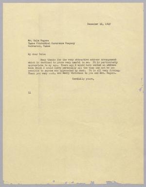 [Letter from I. H. Kempner to Mr. Gale Rogers, December 16, 1949]