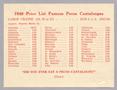 Text: 1949 Price List Famous Pecos Cantaloupes