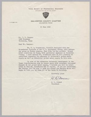 [Letter from H. R. Norman to Mr. I. H. Kempner, June 15, 1949]