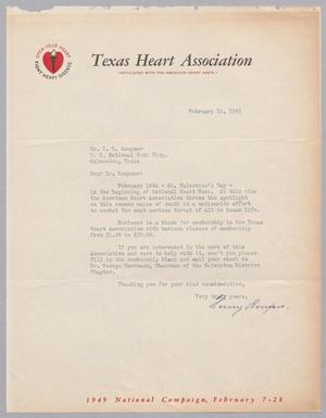 [Letter from Henry Renfert to Mr. I. H. Kempner, February 14, 1949]