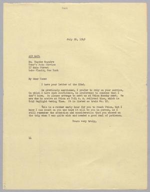 [Letter from I. H. Kempner to Eugene Maguire, July 26, 1949]