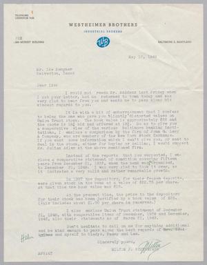 [Letter from Milton F. Westheimer to I. H. Kempner, May 16, 1949]