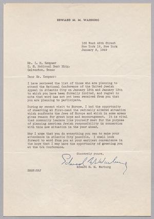 [Letter from Edward M. M. Warburg to I. H. Kempner, January 3, 1949]