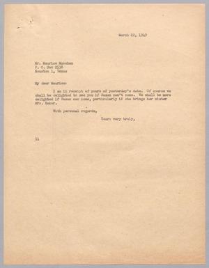 [Letter from Isaac H. Kempner to Maurice McAshan, March 22, 1949]