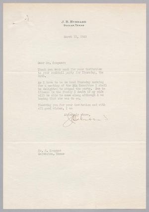 [Letter From J. B. Hubbard to Isaac H. Kempner, March 21, 1949]