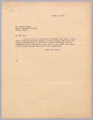 [Letter from Isaac H. Kempner to Robert Hannay, March 18, 1949]