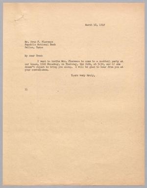 [Letter from Isaac H. Kempner to Fred F. Florence, March 18, 1949]