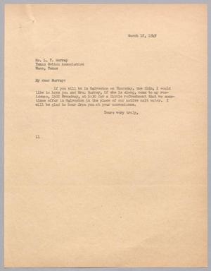 [Letter from Isaac H. Kempner to L. T. Murray, March 18, 1949]