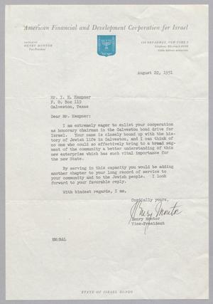 [Letter from Henry Montor to I. H. Kempner, August 22, 1951]