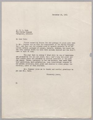 [Letter from I. H. Kempner to Mr. W. L. Gatz, December 22, 1951]