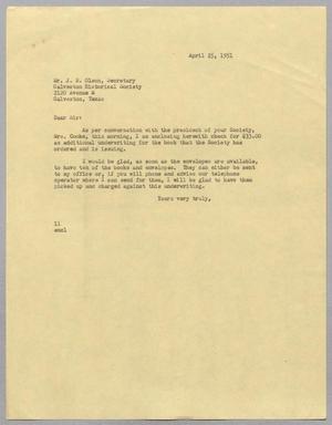 [Letter from I. H. Kempner to Mr. J. N. Olsen, April 25, 1951]