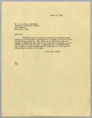 [Letter from I. H. Kempner to J. N. Olsen, April 17, 1951]