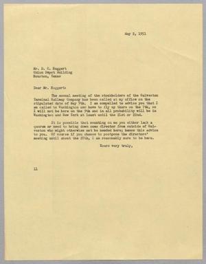 [Letter from I. H. Kempner to Mr. D. C. Haggert, May 2, 1951]