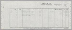 [Monthly Account Statement for Hirsch & Co., July 27, 1951]