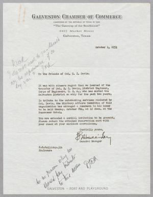 [Letter from the Galveston Chamber of Commerce, October 1, 1951]