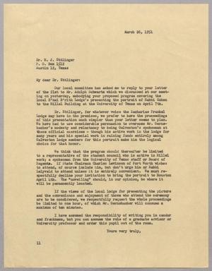 [Letter from I. H. Kempner to H. J. Ettlinger, March 26, 1951]