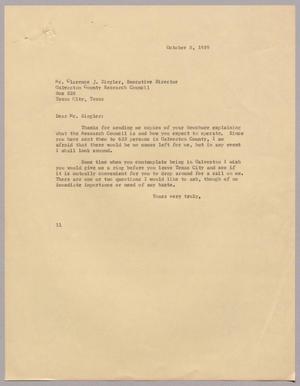 [Letter from I. H. Kempner to Clarence J. Ziegler, October 8, 1959]