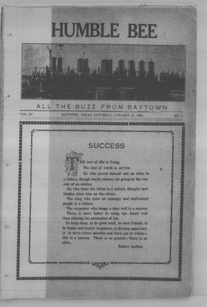 Humble Bee (Baytown, Tex.), Vol. 03, No. 01, Ed. 1 Saturday, January 31, 1925