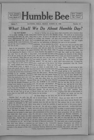 Humble Bee (Baytown, Tex.), Vol. 05, No. 19, Ed. 1 Friday, March 23, 1928