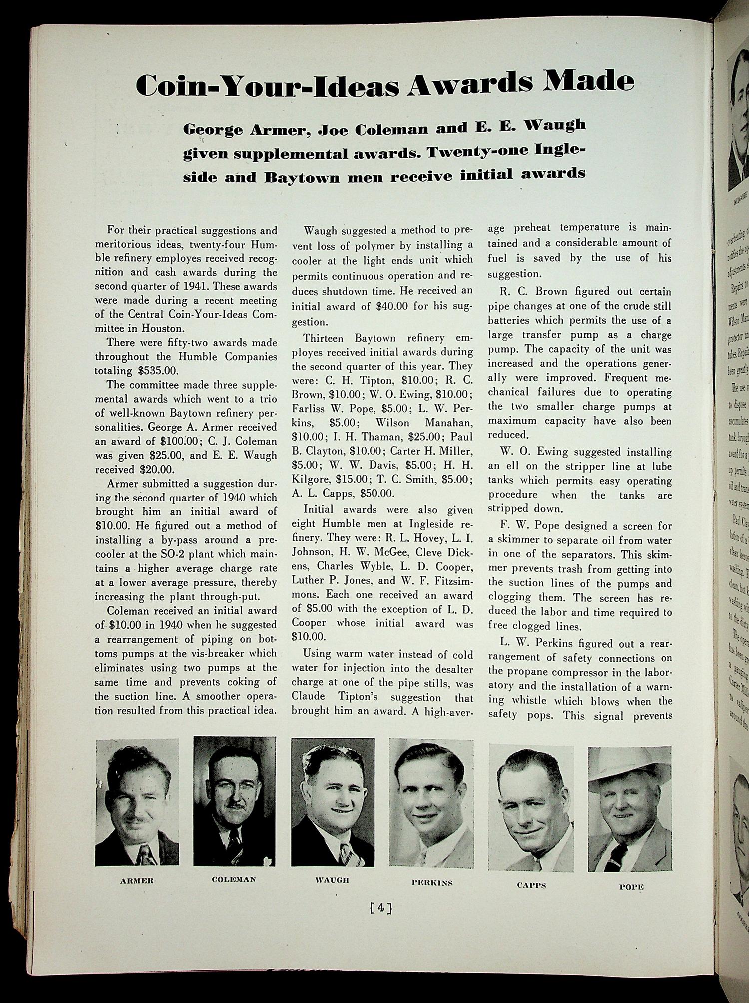 The Humble Refinery Bee (Houston, Tex.), Vol. 07, No. 18, Ed. 1 Thursday, September 4, 1941
                                                
                                                    [Sequence #]: 4 of 24
                                                