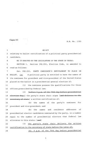 81st Texas Legislature, Regular Session, House Bill 1193, Chapter 355