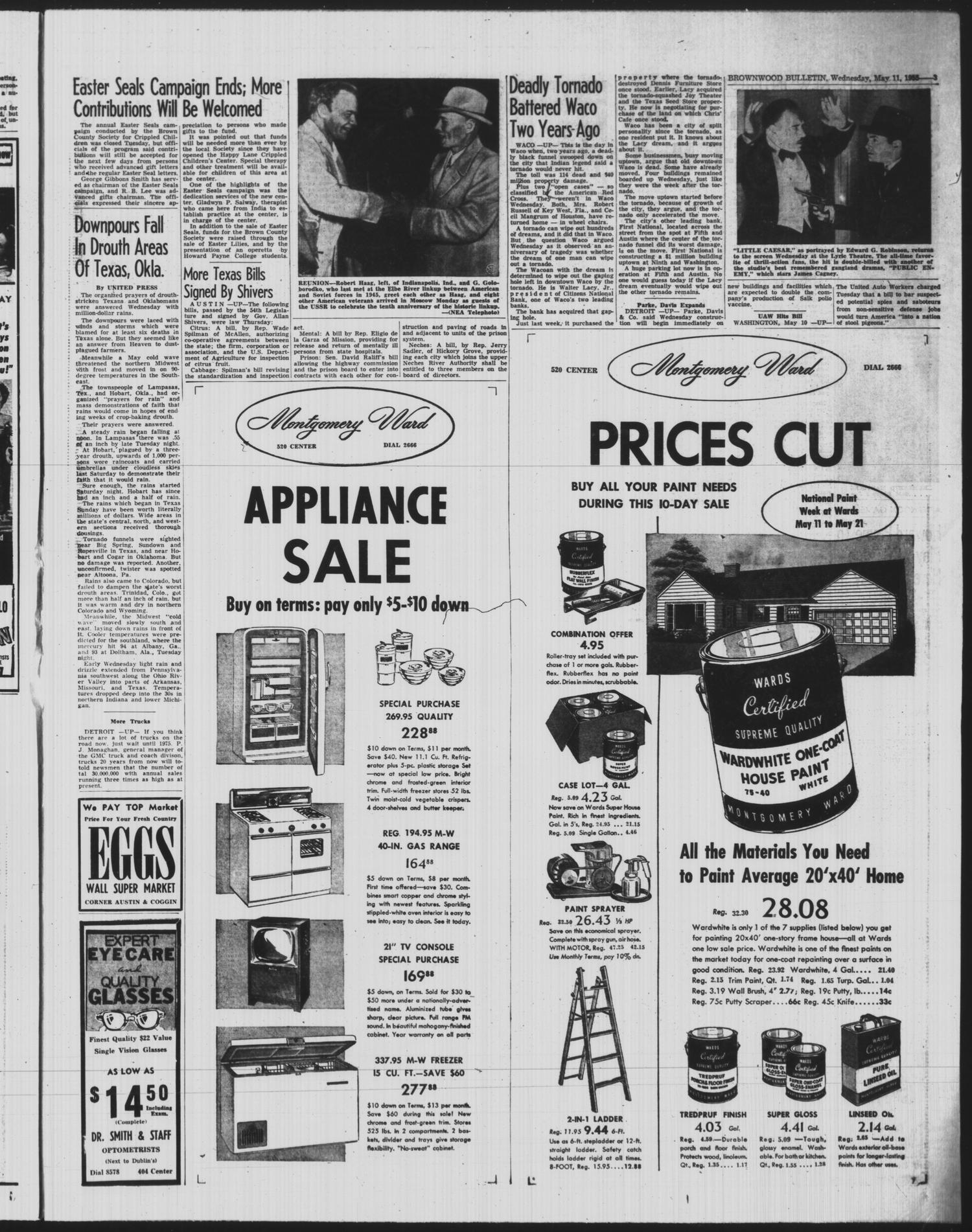 Brownwood Bulletin (Brownwood, Tex.), Vol. 55, No. 179, Ed. 1 Wednesday, May 11, 1955
                                                
                                                    [Sequence #]: 3 of 16
                                                