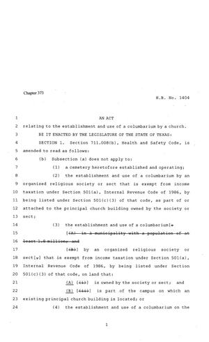 81st Texas Legislature, Regular Session, House Bill 1404, Chapter 373
