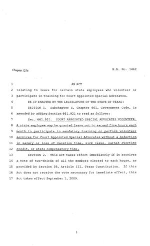81st Texas Legislature, Regular Session, House Bill 1462, Chapter 1274