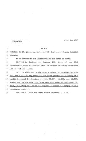 81st Texas Legislature, Regular Session, House Bill 1517, Chapter 1402