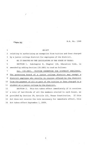 81st Texas Legislature, Regular Session, House Bill 1568, Chapter 382